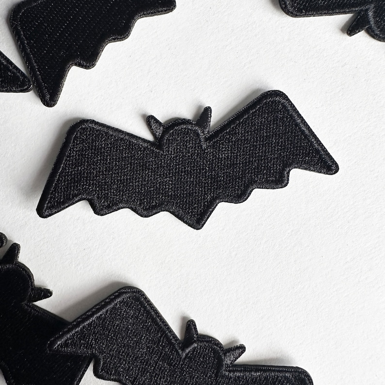 Bat Patch Bat Patch | Embroidered Iron On, Gothic Halloween Applique - Etsy