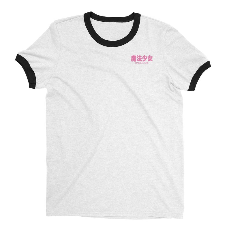 Cute Ringer Graphic Tee Espi Lane Shirt Japanese Kanji Shirts Fairy Kei Tshirt Pastel Aesthetic Kawaii Anime Magical Girl T-Shirt