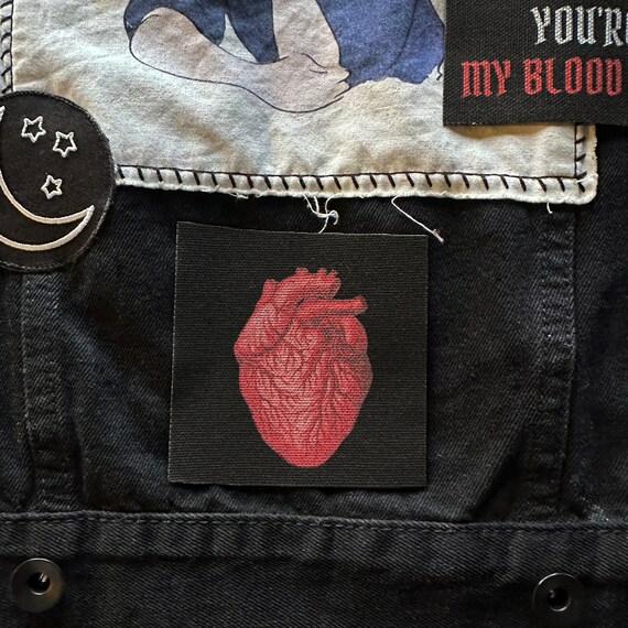Heart Fabric Patch | Sew On DIY Patches | Anatomy Love (3")