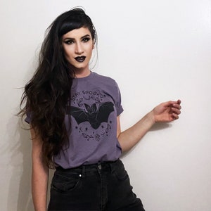 Cute Bat Spooky Shirt | Goth Shirts | Cute Spoopy Bats | Graphic Ringer & Crew Tees | Magic Witch T-Shirts Graphic Tee