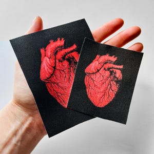 Patch coeur en tissu | Patchs DIY | Anatomy Love (choisissez une taille petite ou moyenne) image 3