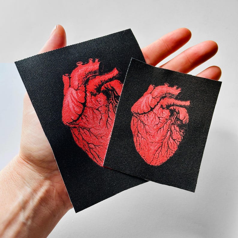 Patch coeur en tissu | Patchs DIY | Anatomy Love (choisissez une taille petite ou moyenne) image 3
