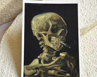 Mini Art Print of Van Gogh's Skeleton | Tiny Gothic Collector Wall & Pocket Print (2.5X3.5)
