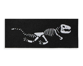 Dinosaur Bone T-Rex Fossil Patch | Sew On Fabric DIY Patch | 5x2"