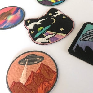 Iron On UFO Patch with Orange Vintage Retro Colors by EspiLane image 6