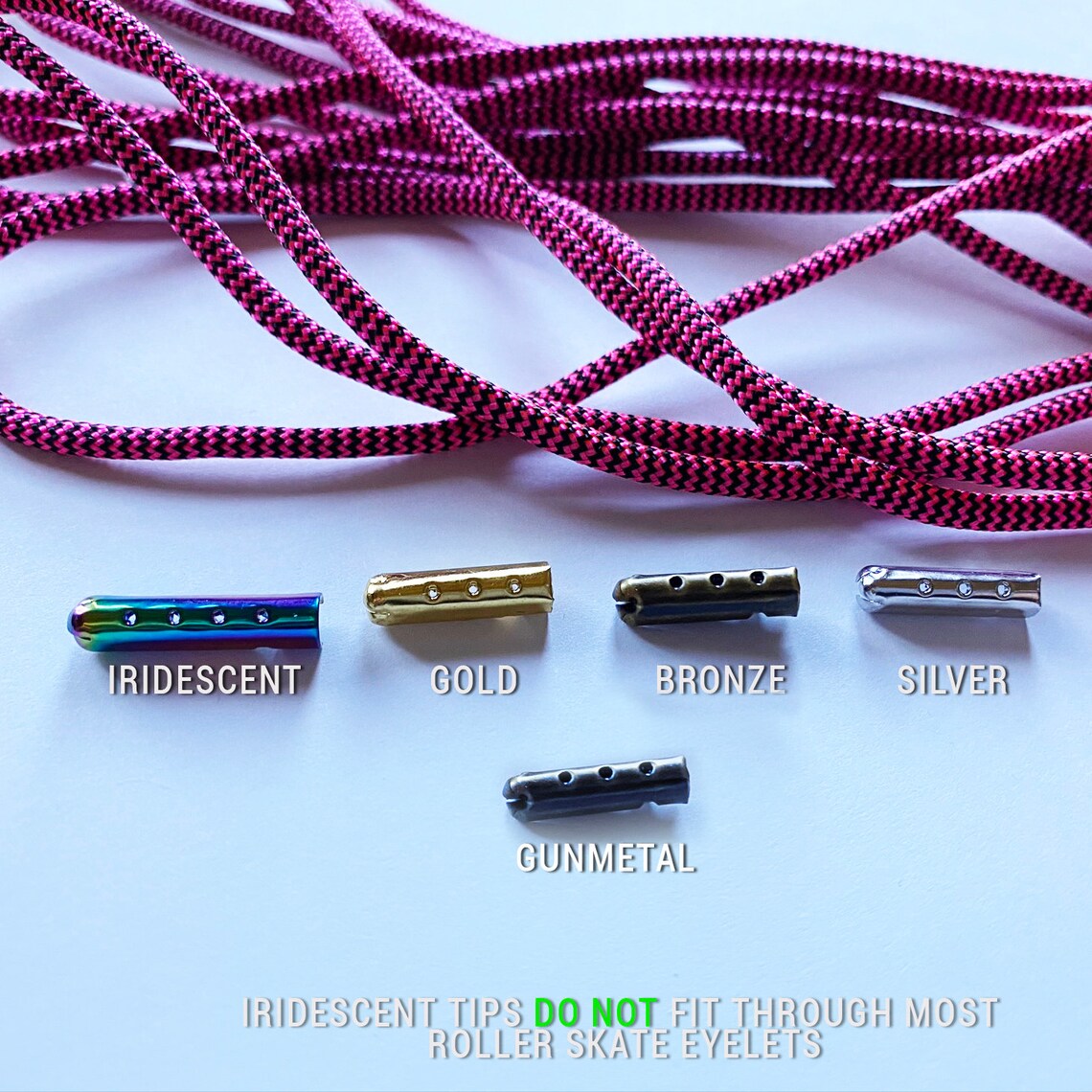 black and pink shoe laces