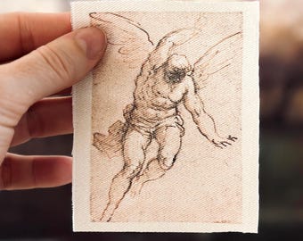 Renaissance Angel Sew-On Fabric Patch | DIY Clothing Applique (3x3.75")