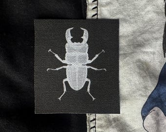Stag Beetle Sew-On Patch | Handmade Entomology Insect Applique