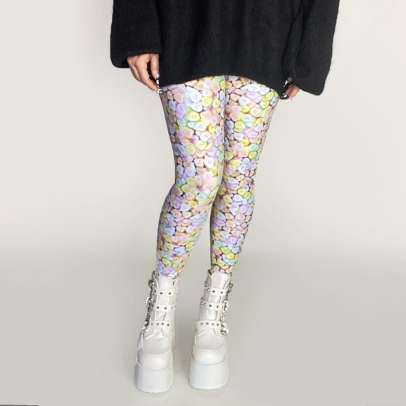 Broken Heart Candy Leggings Pastel Goth 