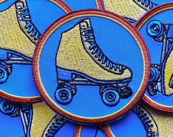 Roller Skate Iron On Patch | Rollerskating Quad Skate Vintage Retro | Backpack Jacket Patches | 1970s 70s Vibe Rhythm| EspiLane | One (1)