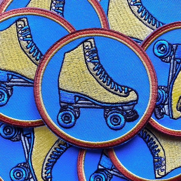 Roller Skate Iron On Patch | Rollerskating Quad Skate Vintage Retro | Backpack Jacket Patches | 1970s 70s Vibe Rhythm| EspiLane | One (1)