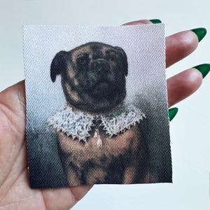 Fabric Sew On Dog Patch | Gothic Accessories Punk DIY Handmade Patches | 3"