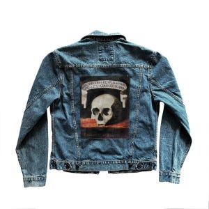 Memento Mori Back Patch | Gothic Skull Jacket & Vest Patch | Vintage Dark Academia Fabric Large Patch | 8.3x11&quot;