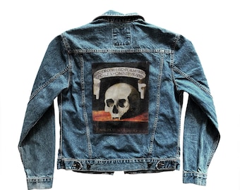 Memento Mori Large Jacket Patch | Gothic Skull, Dark Academia Style | 8.3x11"