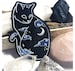 Black Celestial Cat Patch | Embroidery Iron On | Magic Witch Moon Dark Night | Hat Backpack Jacket Patches Gift | Original Espi Lane Patch