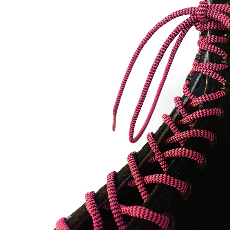 black and pink shoe laces