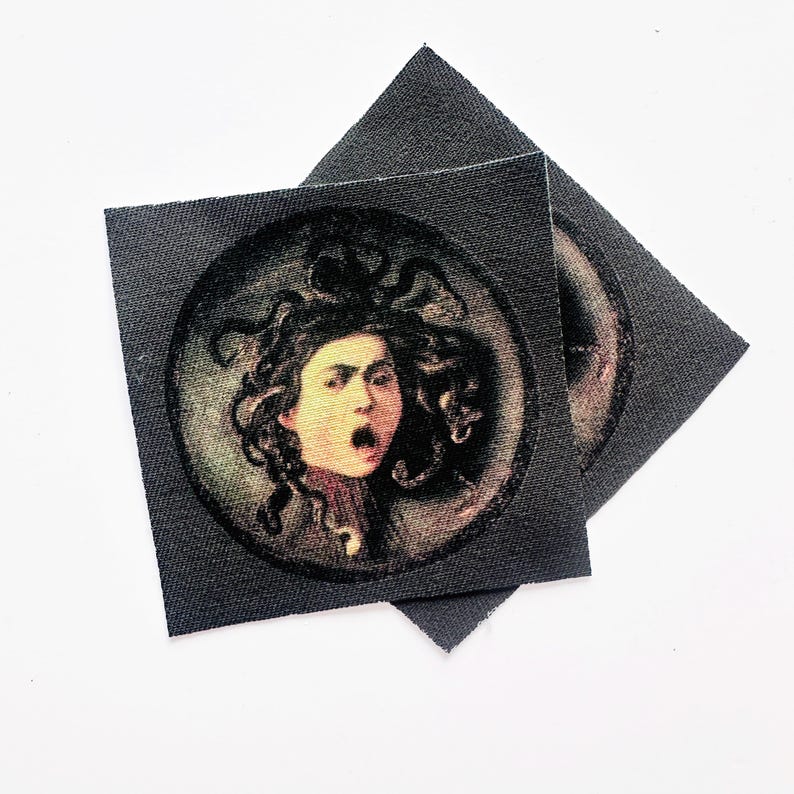 Medusa Head Back Patch | Handmade Sew-on Fabric Jacket Applique (10x10 ...