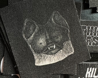 Bat Patch | Punk Accessories Goth DIY Handmade Horror Patches | Medieval Vampire Bats | 3.25x3.25"