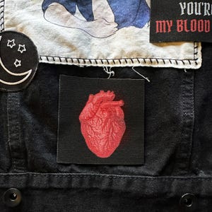 Heart Fabric Patch | Sew On DIY Patches | Anatomy Love (Pick Small or Medium Size)