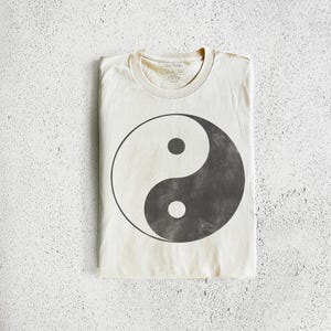 Unisex Yin Yang Graphic Shirt | Vintage Faded Zen Symbol Tee by EspiLane