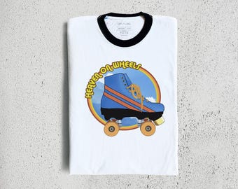 Disco Rollschuh-Grafik-T-Shirt | Retro Skater Stil