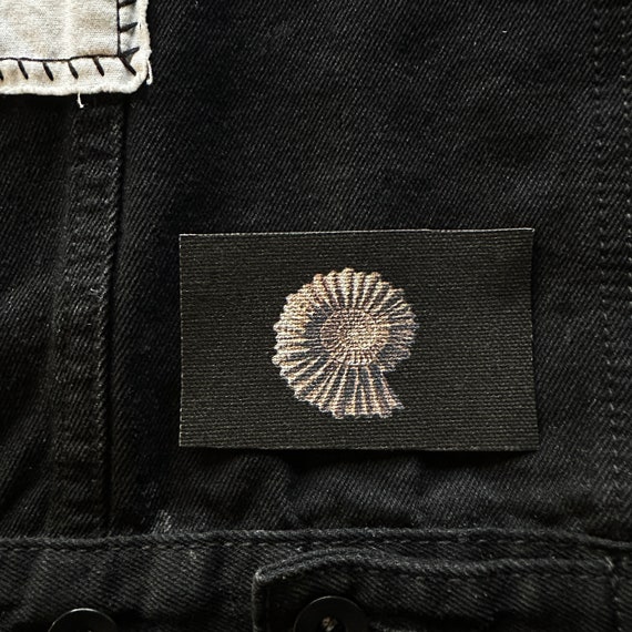 Ammonite Cephalopod Patch | Sew On Fabric DIY Patches (3.25x2")