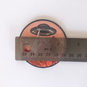 Iron On UFO Patch with Orange Vintage Retro Colors by EspiLane image 8