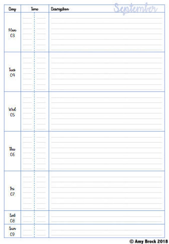 september december 2018 teacher diary page planner template diary page template