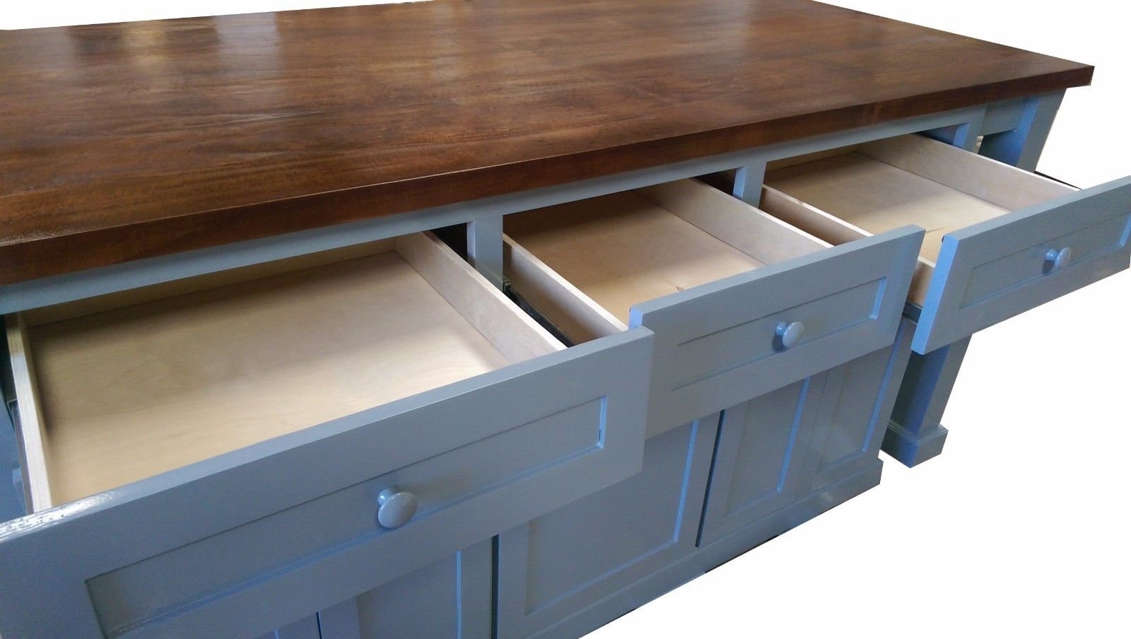 72 Inch Custom Kitchen Island With Solid Wood Top no stain Etsy