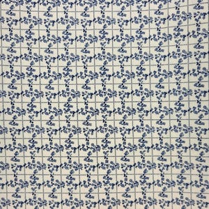 Carolina Blues Cream with Floral Grid 1912-0140 by Marcus Fabrics - 100% Cotton - Sold in 1/2 yard increments - 44/45&quot; width