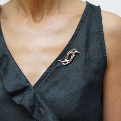 Sterling silver semi figurine shops brooch