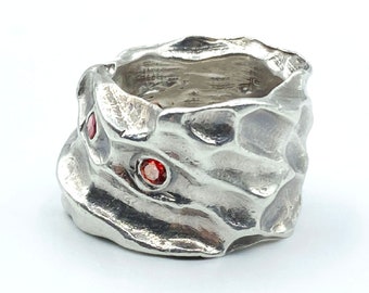 Pierres précieuses en argent sterling anneau large