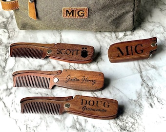 engraved beard comb, Custom wooden comb, Valentines day gift, groomsman gift, anniversary or birthday gift, mens gift, Gift for husband