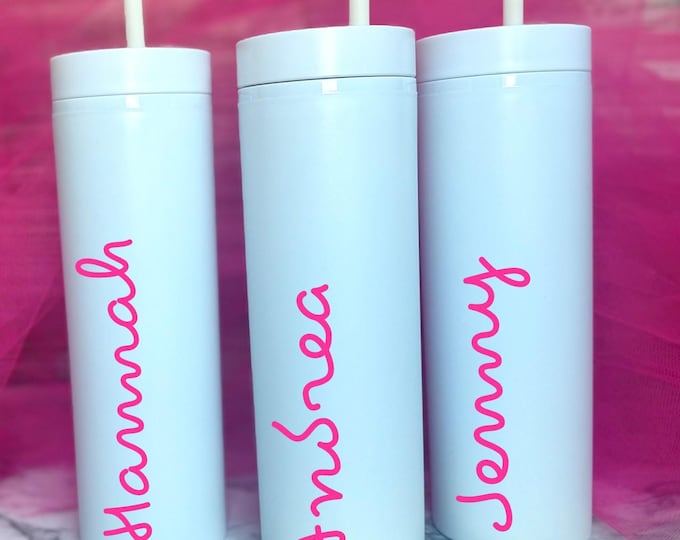 Personalized White Island Tumbler with Straw, 16oz Acrylic Vacation Love Villa Cup