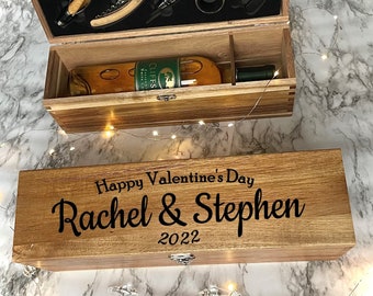 Wine Box, Wine Box gift set, Wine Opener, Valentine's Day, Anniversary Gift, Wedding Gift, gift for Newlyweds, Valentines Day Gift