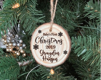 Baby's First Christmas ornament, Engraved Ornament, Custom engraved Baby's First christmas,Baby Shower Gift, Personalized christmas ornament
