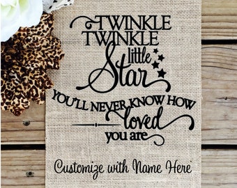 Nursery room decor, Children's room custom sign, nursery decor, baby decor, baby shower gift, baby gift, custom baby gift, burlap wall sign