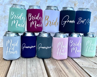 Bridesmaid Can Coolers Personalized Coolers Wedding Party Can Coolers Bride Can Coolers Bridal Party Gifts