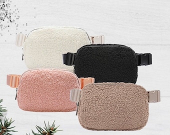 Plush Belt Bag, Crossbody Purse, Personalized Gift