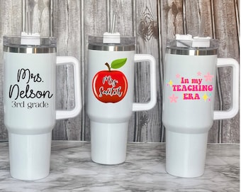 Personalized Teacher Tumbler, 40oz Insulated Cup, Teacher Appreciation or Back To School Gift