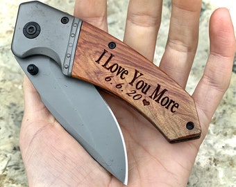 Engraved Pocket Knife, Personalized Valentine's Day Gift for Him