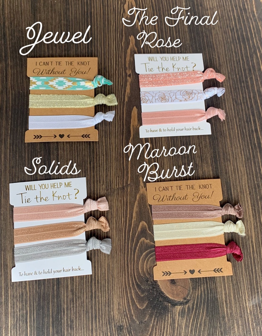 Custom Bridesmaid Hairties Hair Ties Bridesmaid Hair Ties Etsy