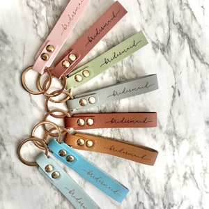 Bridesmaid keychain, leatherette keychain, bridesmaid proposal, maid of honor gift , bridesmaid gift, bridesmaid box idea image 1