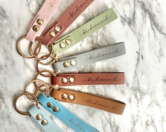 Bridesmaid keychain, leatherette keychain, bridesmaid proposal, maid of honor gift , bridesmaid gift, bridesmaid box idea