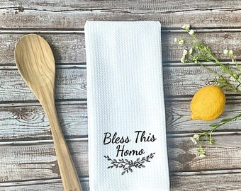 Bless This Homo Kitchen Towel, LGBTQ Pride Gift