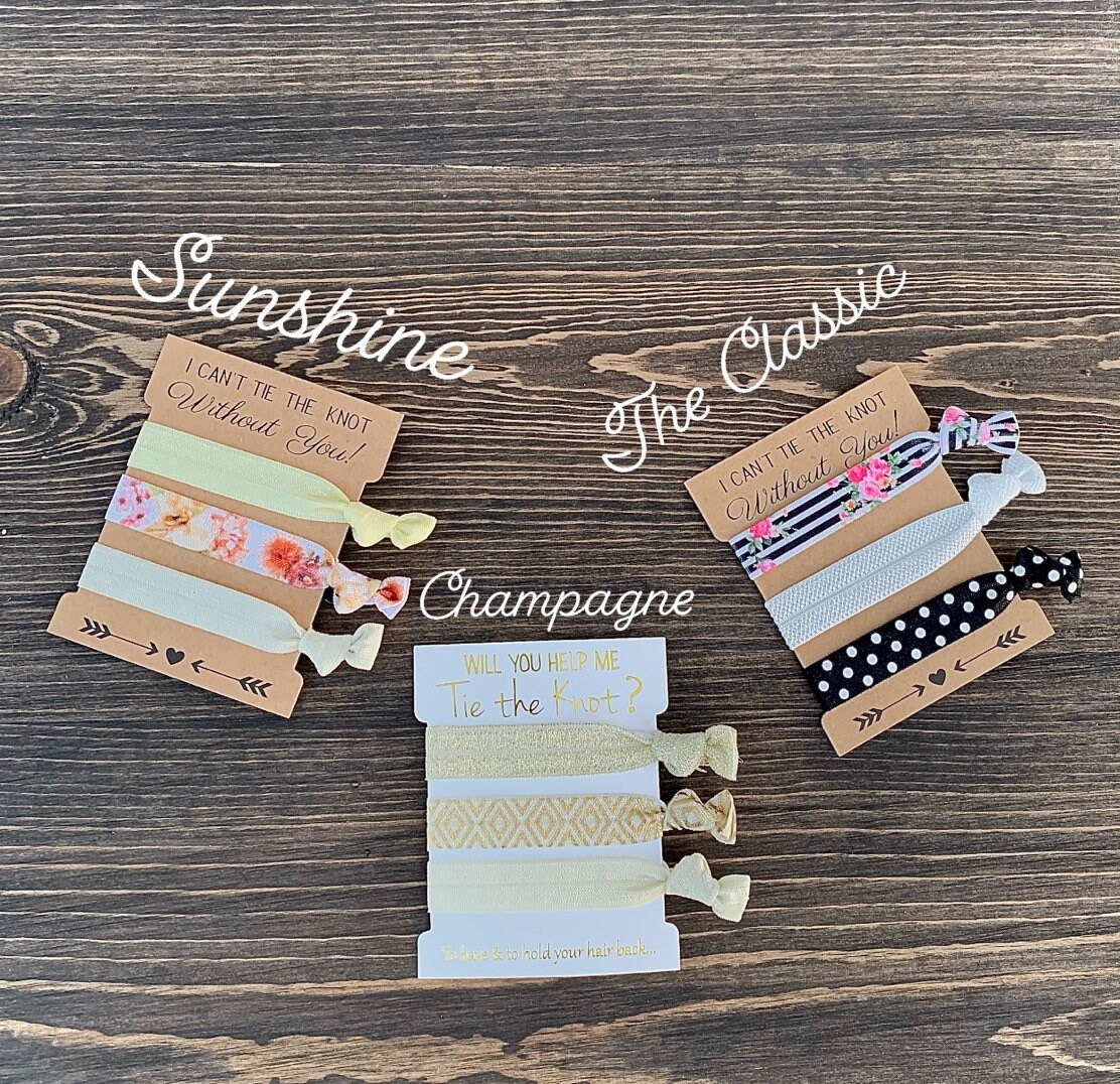Custom Bridesmaid Hairties Hair Ties Bridesmaid Hair Ties Etsy