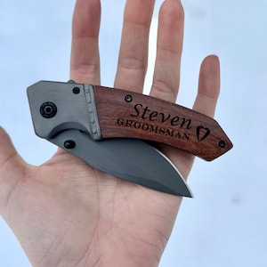 Personalized Knife for Groomsman, Engraved Pocket Knife for Groomsmen, Custom Knife, Groomsman Gift, Pocket Knife, Groomsman Proposal gift