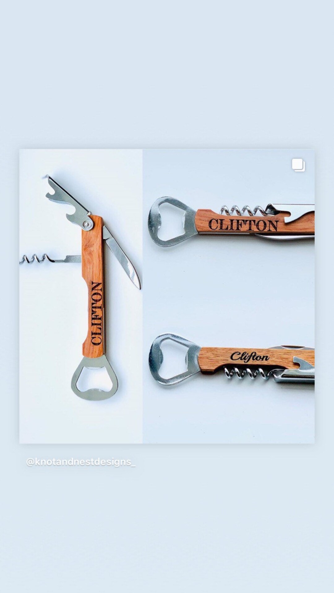 Custom Bottle Opener, Personalized Gift Engraved Bottle Opener and Wine