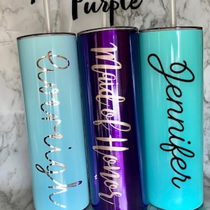 Bridesmaid gift, Custom Tumbler, Insulated Bridesmaid Tumbler, Tall Tumbler, Gift for mom, Sorority Gift,Mothers Day gift, graduation gift image 4