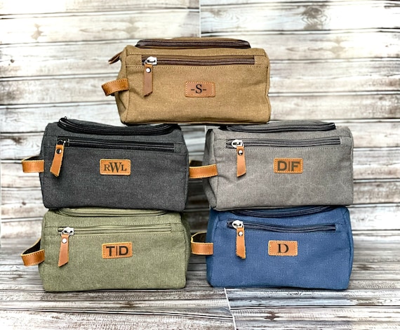 custom toiletries travel bag EAQ Personalized Toiletry for Men, Personalized Leather Dopp Kits Customizable Organizer Engraved Name/Logo for Husband, Boyfriend, Dad, Wedding, Anniversary, Gift : Beauty & Personal Care Designed with convenience in mind Personalized Mens Toiletry Bag, Leather